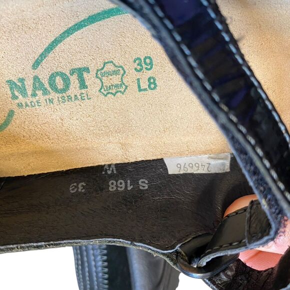 NAOT Mary Jane Shoes Sz 8 EU 39 Black Leather Suede Cushioned Retro Academia - Picture 7 of 8